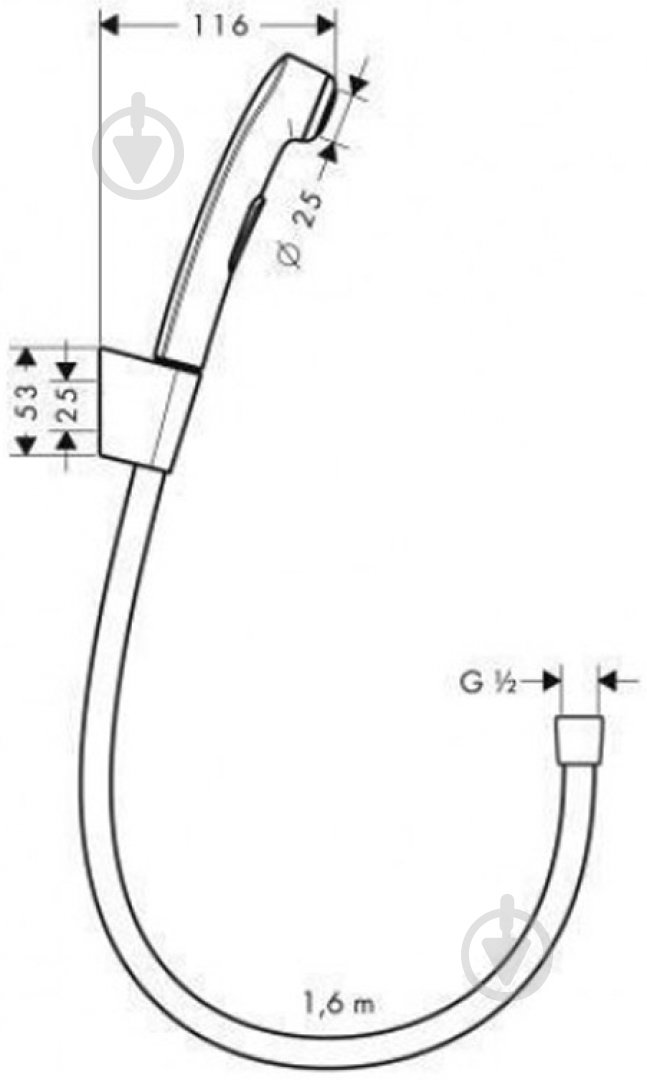 Воронка Hansgrohe Shower Bidette 28338002 - фото 2