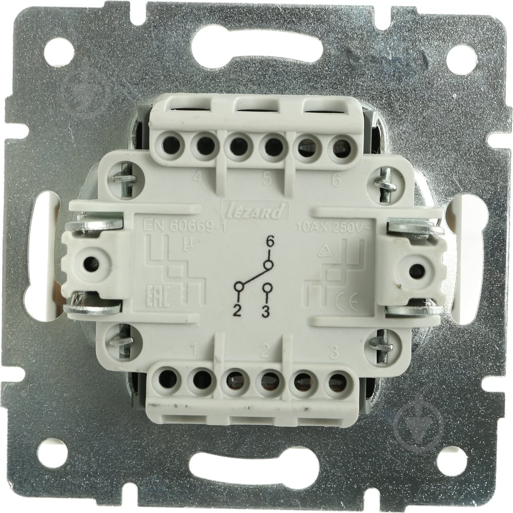 Вимикач прохідний одноклавішний Lezard Rain без підсвітки білий 703-0288-105 - фото 4 Вимикач прохідний одноклавішний Lezard Rain без підсвітки білий 703-0288-105 - фото 4