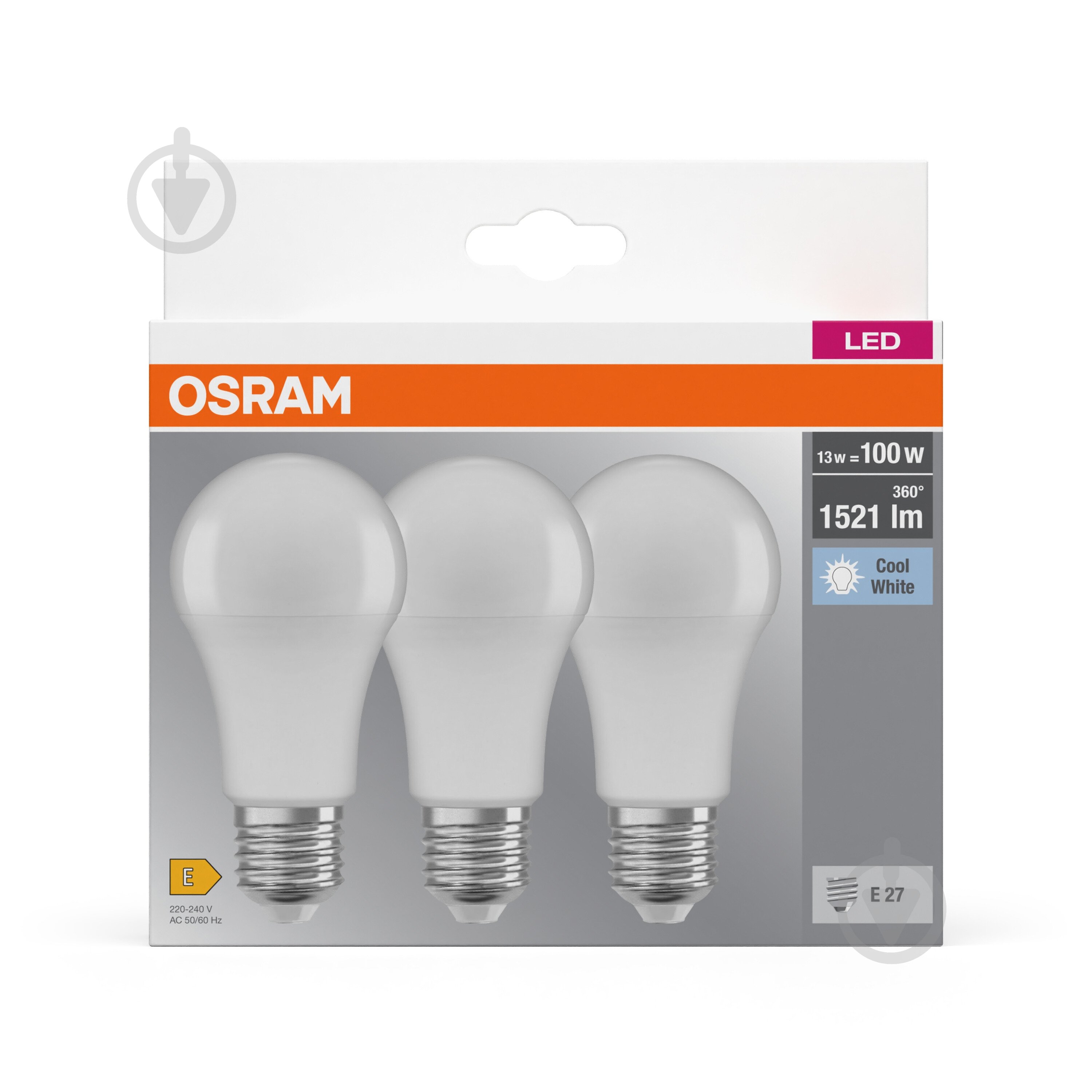 Лампа світлодіодна Osram 3 шт. 13 Вт A100 E27 220 В 4000 К BASECLA100 FR - фото 4