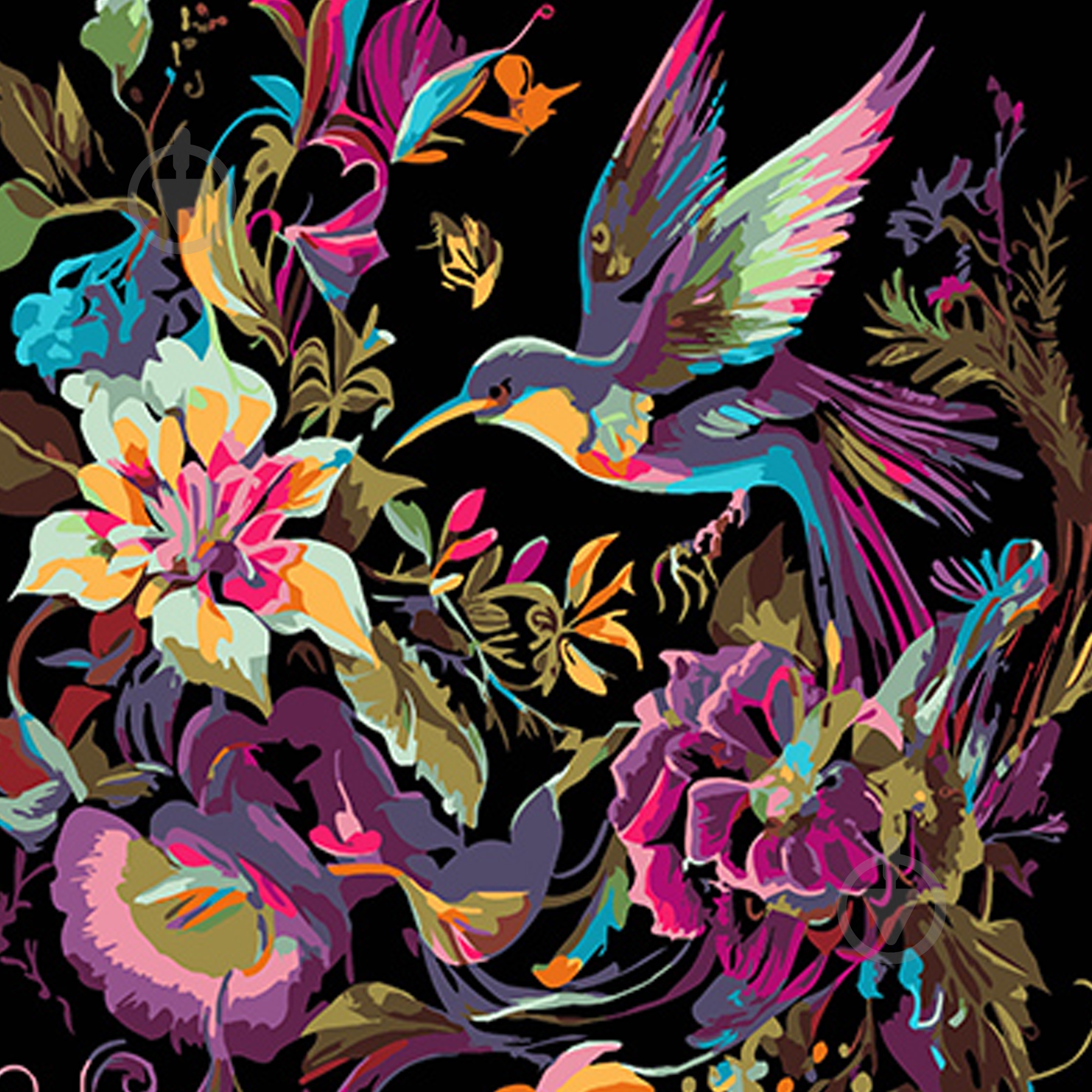 Набір для розпису за номерами Strateg на чорному фоні в асортименті 40х50 см - фото 6 Набір для розпису за номерами Strateg на чорному фоні в асортименті 40х50 см - фото 6