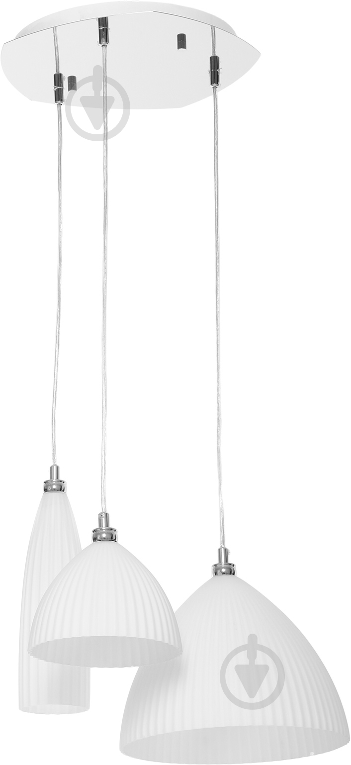 Подвес Victoria Lighting 3x40 Вт E14 хром Look/SP3 white - фото 1 Подвес Victoria Lighting 3x40 Вт E14 хром Look/SP3 white - фото 1