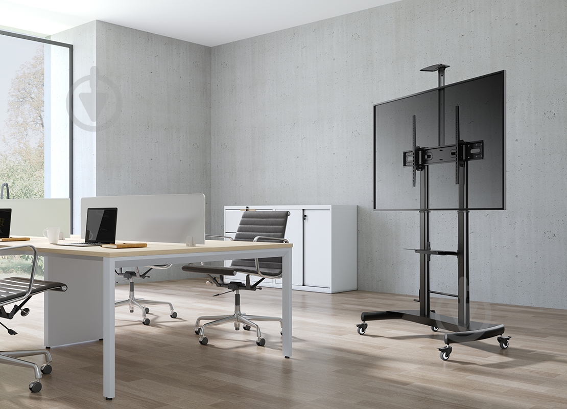 Мобильная подставка Gembird TVS-100T-02 с регулировкой высоты и колесиками наклонные 60"-100" черный - фото 12 Мобильная подставка Gembird TVS-100T-02 с регулировкой высоты и колесиками наклонные 60"-100" черный - фото 12