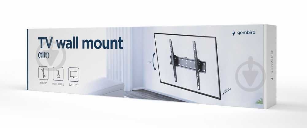 Кронштейн настенный Gembird WM-55T-02 наклонные 32"-55" черный - фото 3 Кронштейн настенный Gembird WM-55T-02 наклонные 32"-55" черный - фото 3