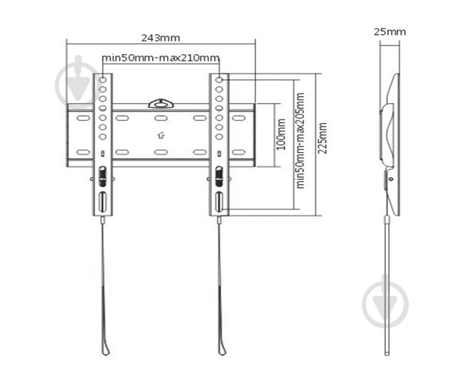 Кронштейн настенный Gembird WM-42F-01 фиксированные 23"-42" черный - фото 2