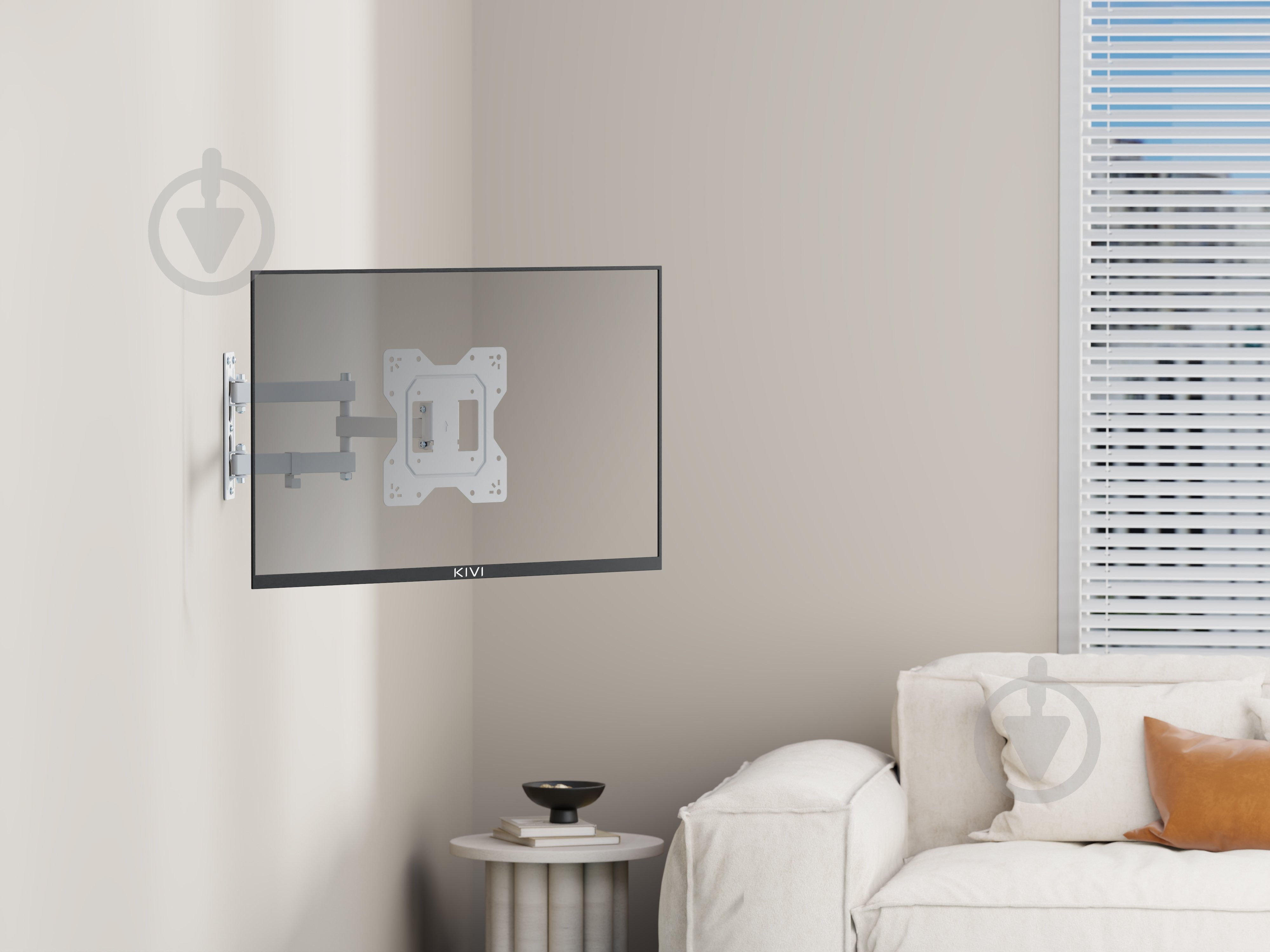 Кріплення для телевізора Kivi Motion-223W, 30кг, поворотно-похилі 23"-43" білий - фото 14