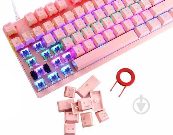 ᐉ Клавиатура Motospeed K82 Hot-Swap Outemu Blue USB pink