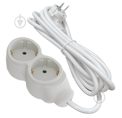 Подовжувач UP! (Underprice) із заземленням 2 гн. білий 3 м - фото 1 Подовжувач UP! (Underprice) із заземленням 2 гн. білий 3 м - фото 1