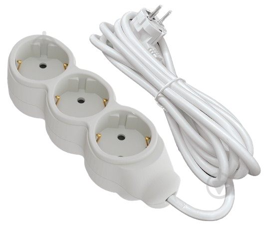 Подовжувач UP! (Underprice) із заземленням 3 гн. білий 3 м - фото 1 Подовжувач UP! (Underprice) із заземленням 3 гн. білий 3 м - фото 1