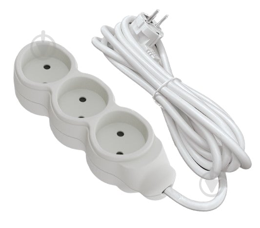 Удлинитель UP! (Underprice) без заземления 3 гн. белый 3 м - фото 1 Удлинитель UP! (Underprice) без заземления 3 гн. белый 3 м - фото 1