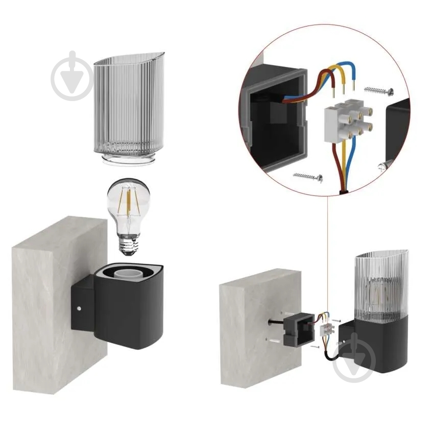 Светильник садовый Emos светодиодный настенный E27 25 Вт IP54 антрацит ZGL010P - фото 19 Светильник садовый Emos светодиодный настенный E27 25 Вт IP54 антрацит ZGL010P - фото 19