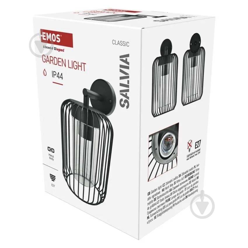 Светильник садовый Emos светодиодный настенный E27 15 Вт IP44 черный ZGD010P - фото 8 Светильник садовый Emos светодиодный настенный E27 15 Вт IP44 черный ZGD010P - фото 8