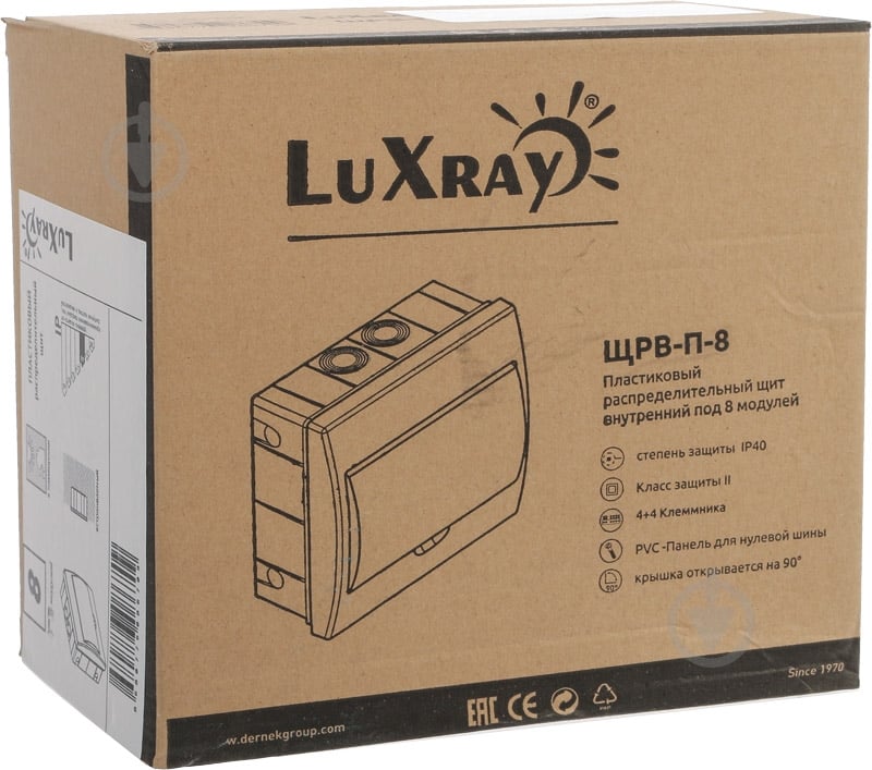 Щиток пластиковий Luxray ЩРВ-П-8 на 8 модулів вбудовуваний 731-1000-008 - фото 5