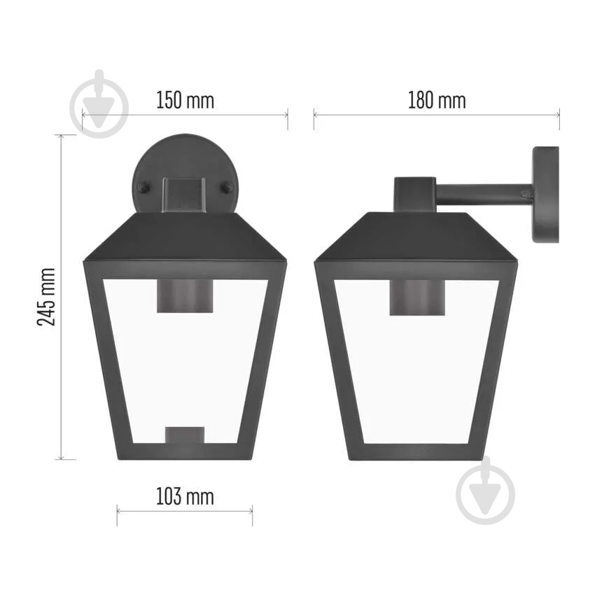 Светильник садовый Emos светодиодный настенный E27 15 Вт IP44 черный ZGB020P - фото 6 Светильник садовый Emos светодиодный настенный E27 15 Вт IP44 черный ZGB020P - фото 6