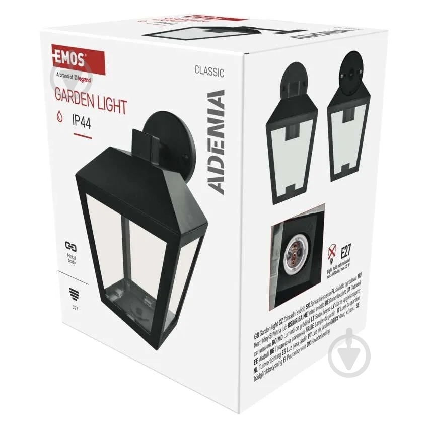 Светильник садовый Emos светодиодный настенный E27 15 Вт IP44 черный ZGB020P - фото 7 Светильник садовый Emos светодиодный настенный E27 15 Вт IP44 черный ZGB020P - фото 7