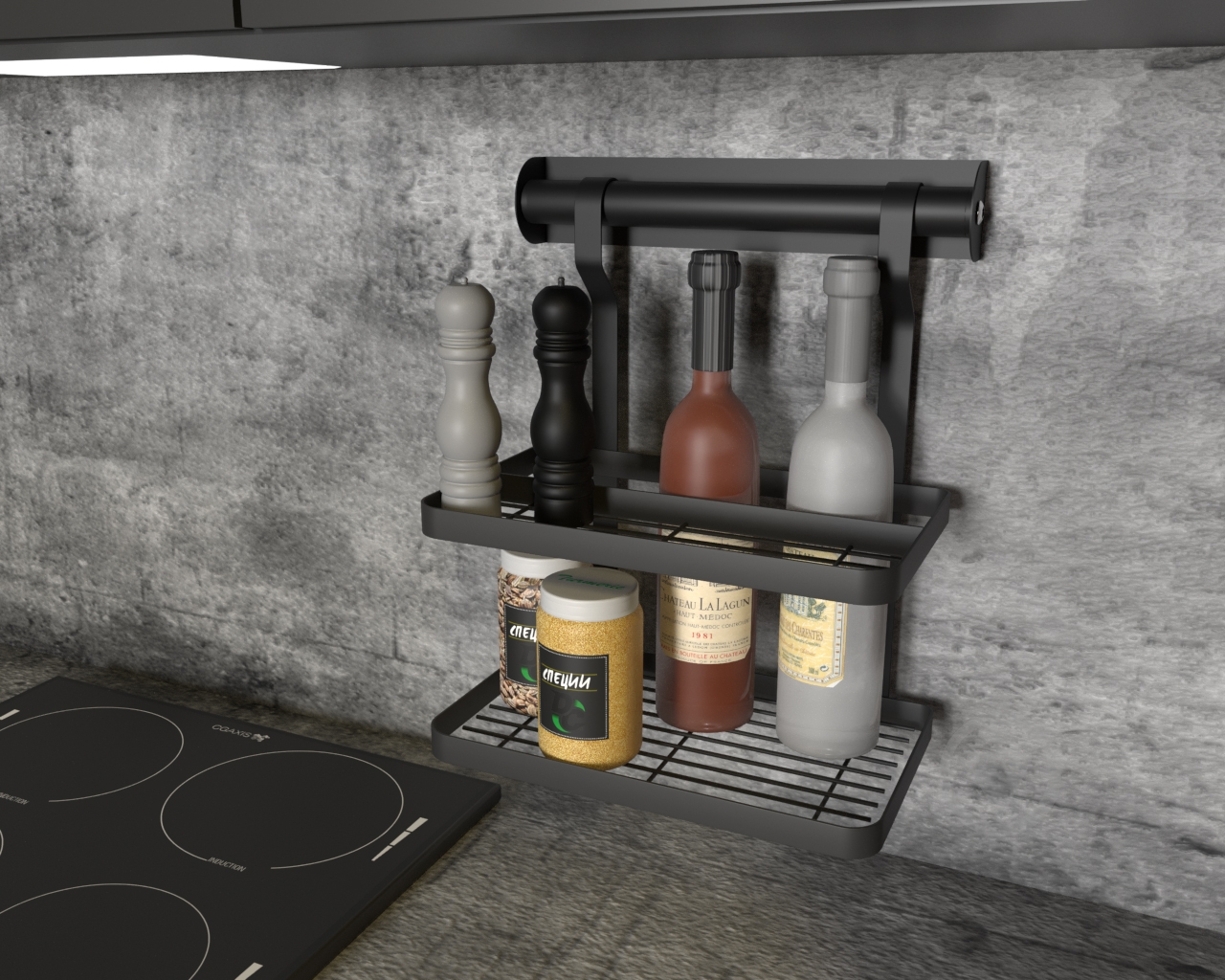 Органайзер для специй DC 350x175 мм двойной черный - фото 3