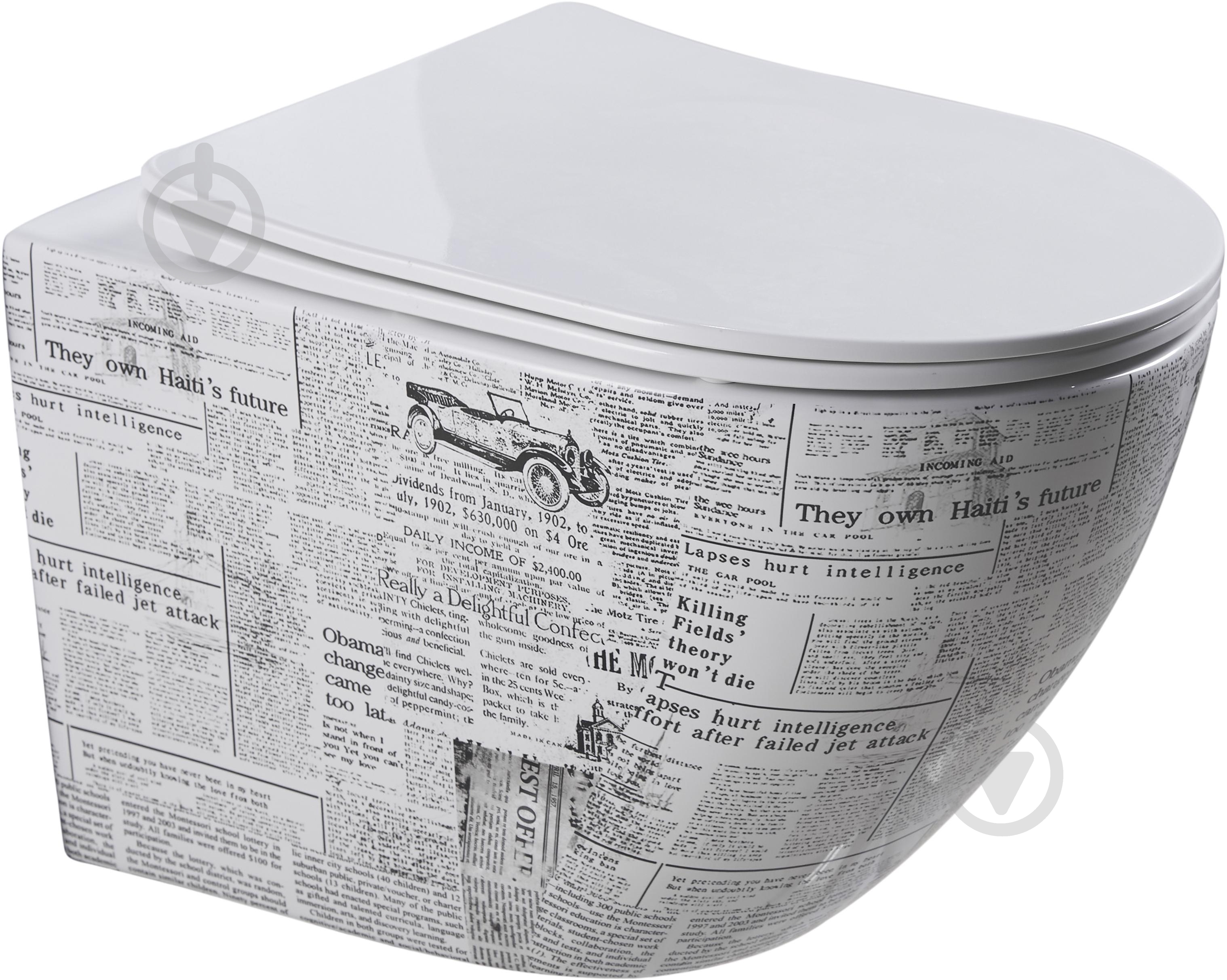 Унитаз подвесной EGO PAPER MARBLE Rimless сиденье Duroplast SLIM soft-close - фото 1 Унитаз подвесной EGO PAPER MARBLE Rimless сиденье Duroplast SLIM soft-close - фото 1