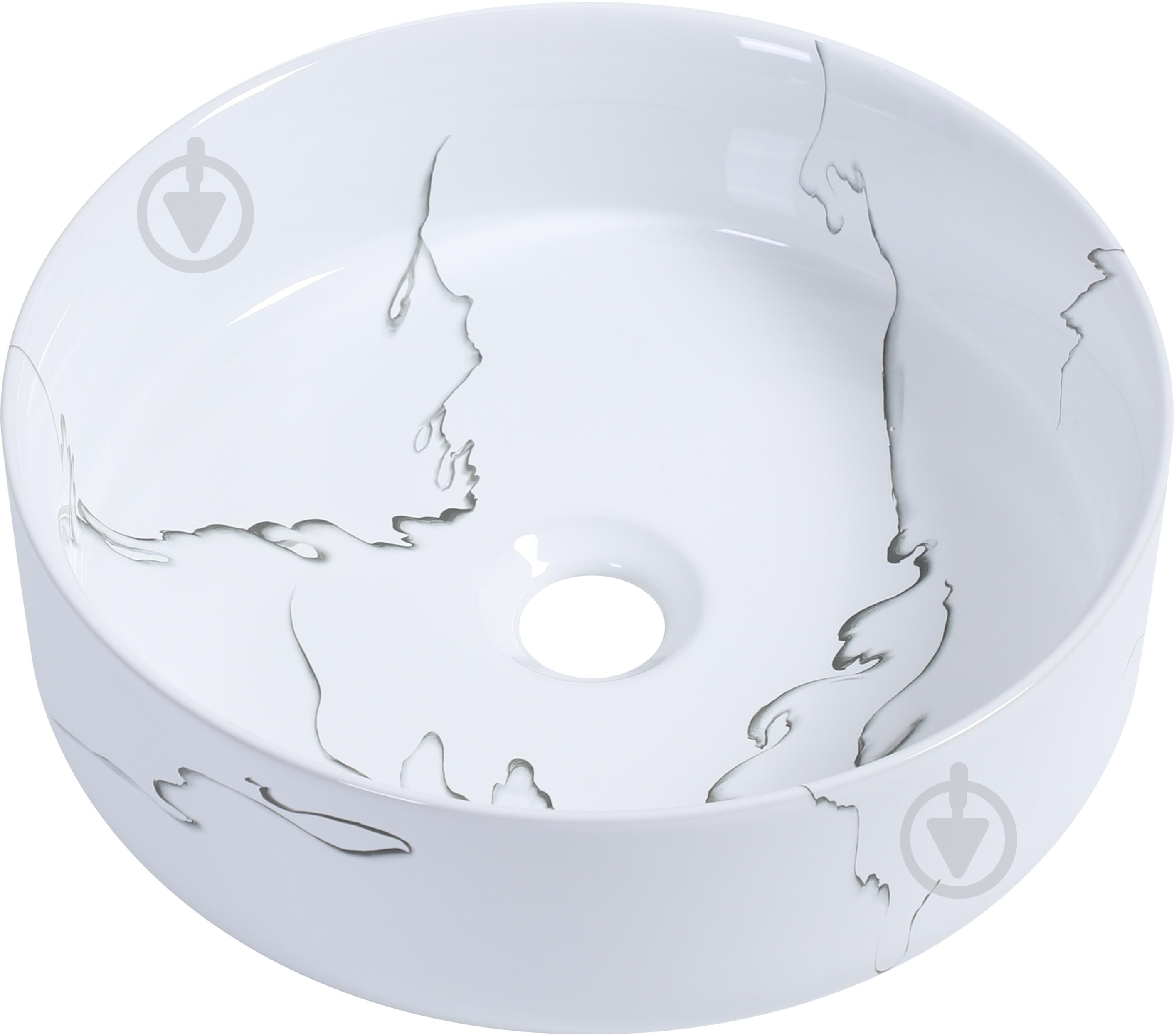 Умивальник EGO на стільницю CALACATA MARBLE 36х36х12 см - фото 2 Умивальник EGO на стільницю CALACATA MARBLE 36х36х12 см - фото 2