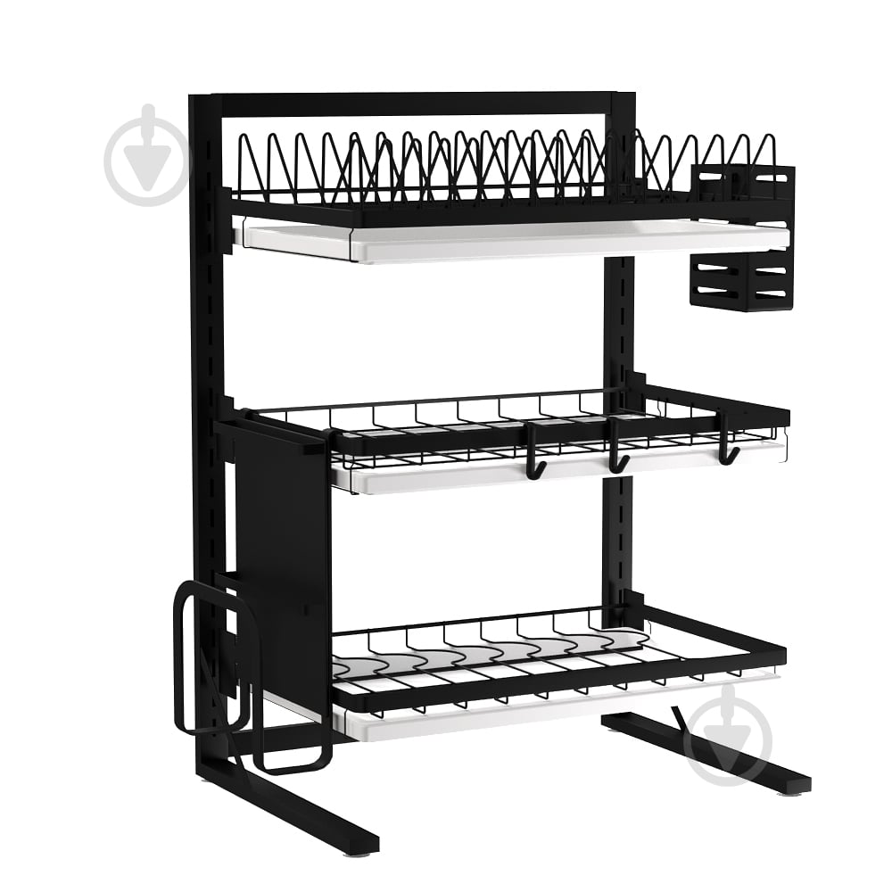 Сушилка для посуды DC 415x570x295 мм черная настольная - фото 2