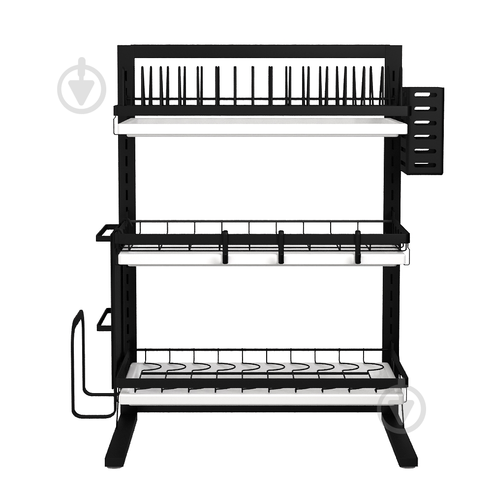 Сушилка для посуды DC 415x570x295 мм черная настольная - фото 3
