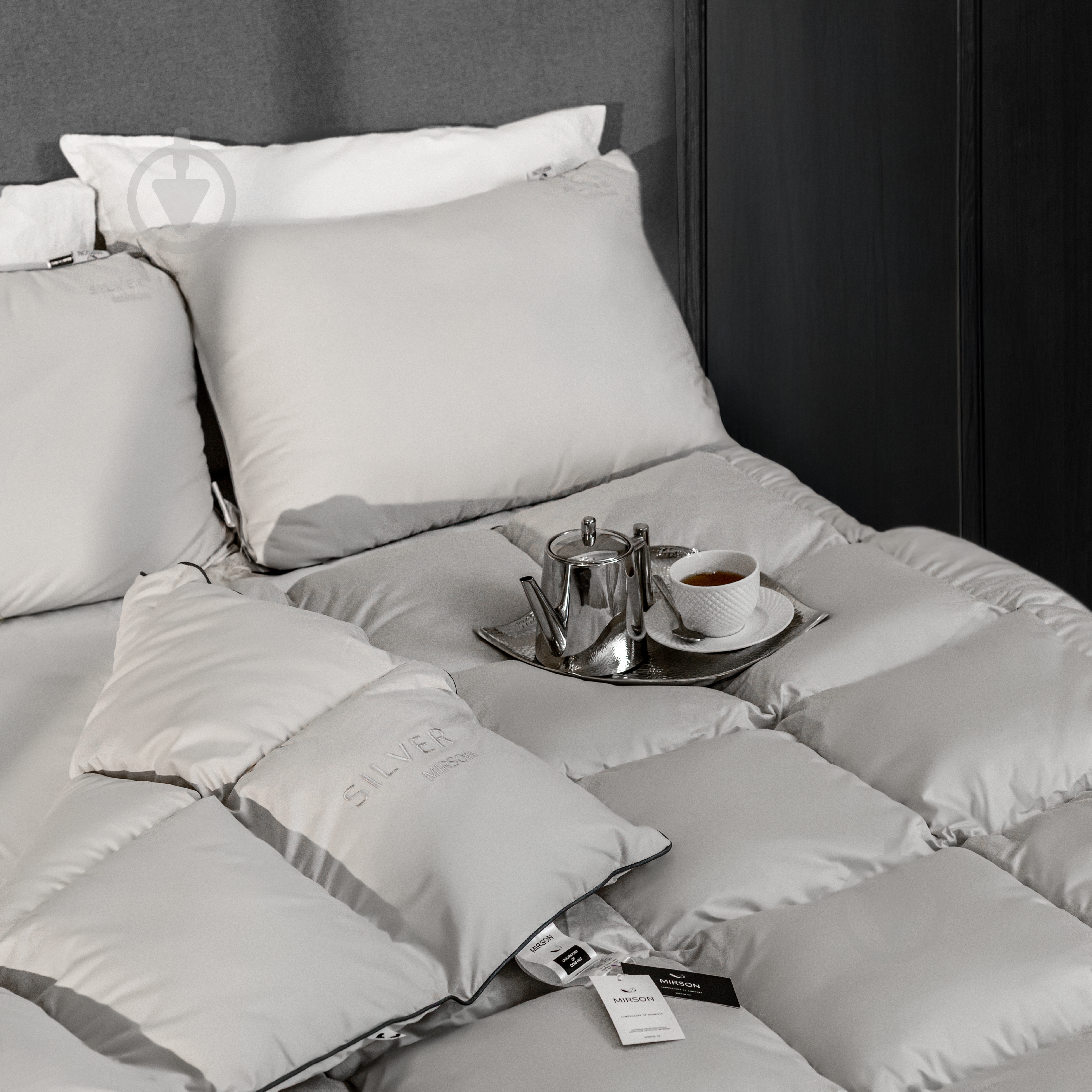 Одеяло пуховое № 067 Silver Cloud зима+ 200x220 см MirSon серебряный - фото 5