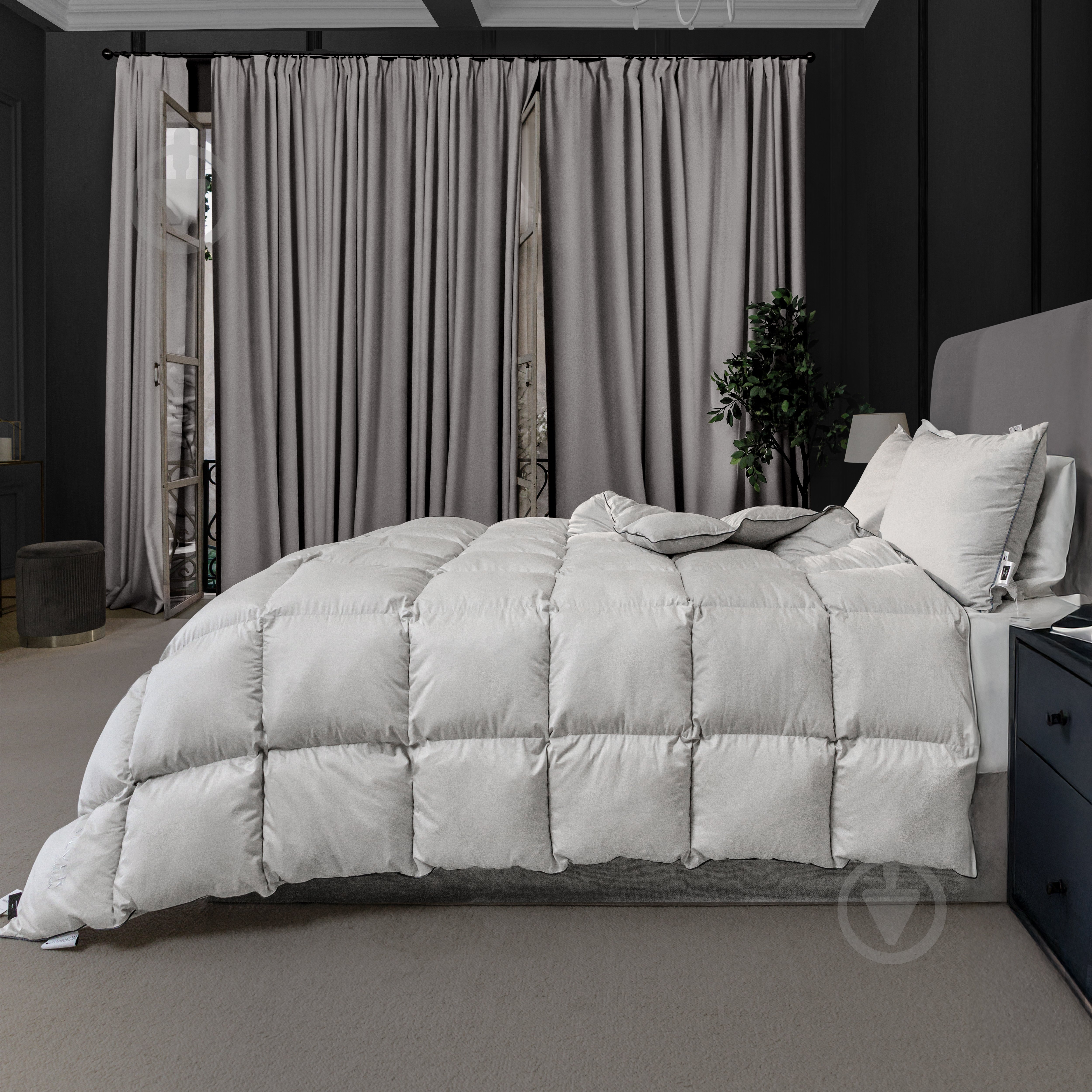 Одеяло пуховое № 065 Silver Cloud демисезон 200x220 см MirSon серебряный - фото 4