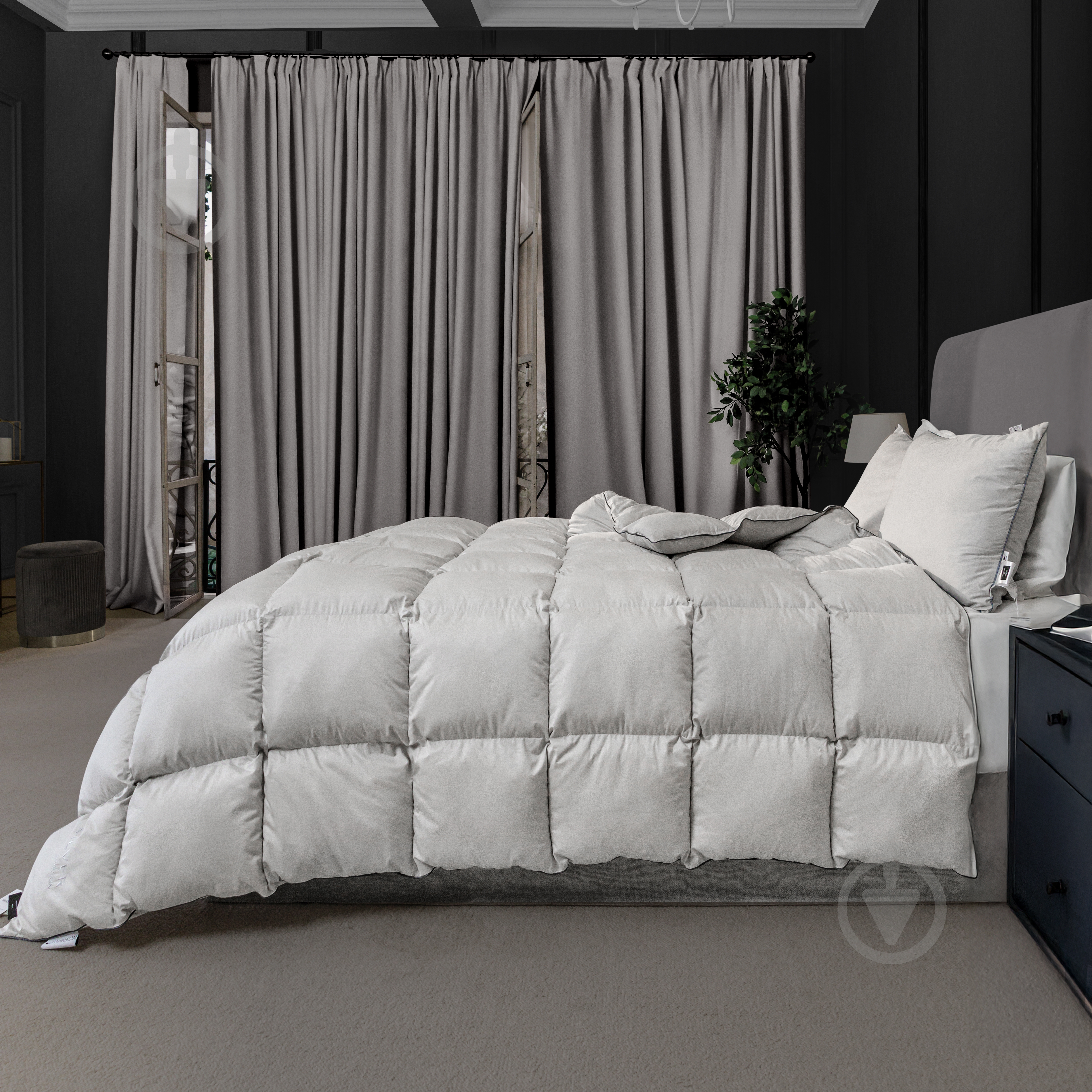 Ковдра пухова № 065 Silver Cloud демісезон 140x205 см MirSon срібний - фото 4