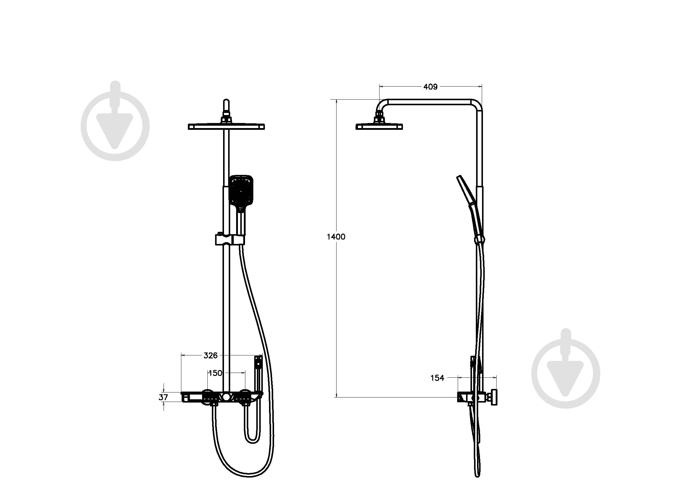 Душевая система Aqua Rodos Venti 01 Chrome - фото 2