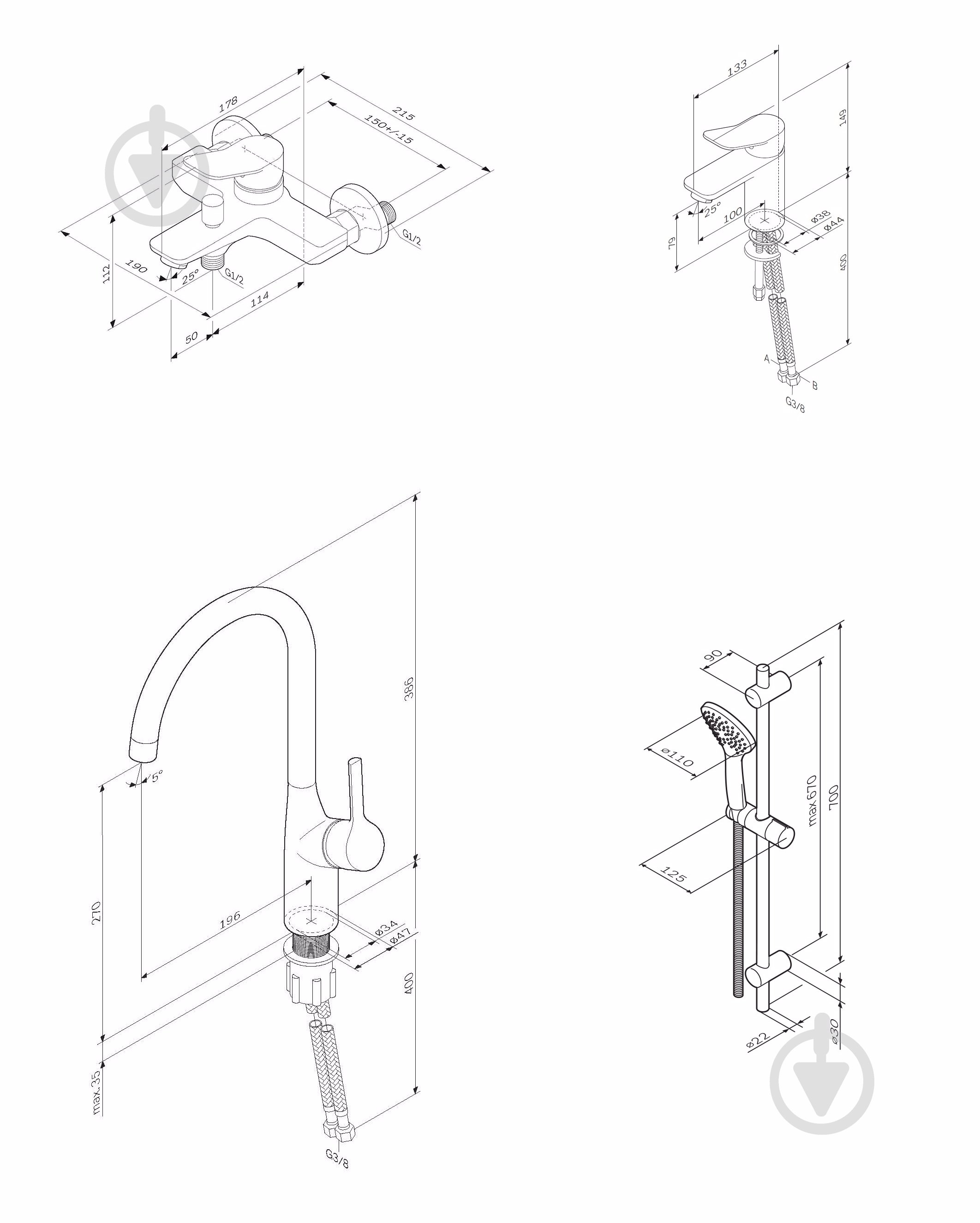 Набор смесителей AM.PM X-Joy F40785AK0 - фото 2 Набор смесителей AM.PM X-Joy F40785AK0 - фото 2