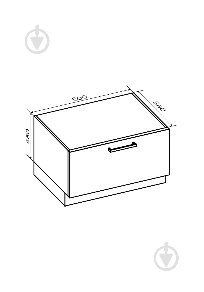 Тумба нижняя LuxeForm с тандембоксом Hettich 600x460x507 мм графит - фото 2