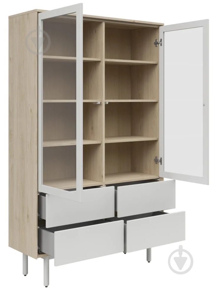 Вітрина BRW EMA 2W4ш 1770х1050х400 мм горіх джексон гікорі / світло-сірий (S593-REG2W4S-ORJ/JSZ-FMIX70-KPL01) - фото 2 Вітрина BRW EMA 2W4ш 1770х1050х400 мм горіх джексон гікорі / світло-сірий (S593-REG2W4S-ORJ/JSZ-FMIX70-KPL01) - фото 2