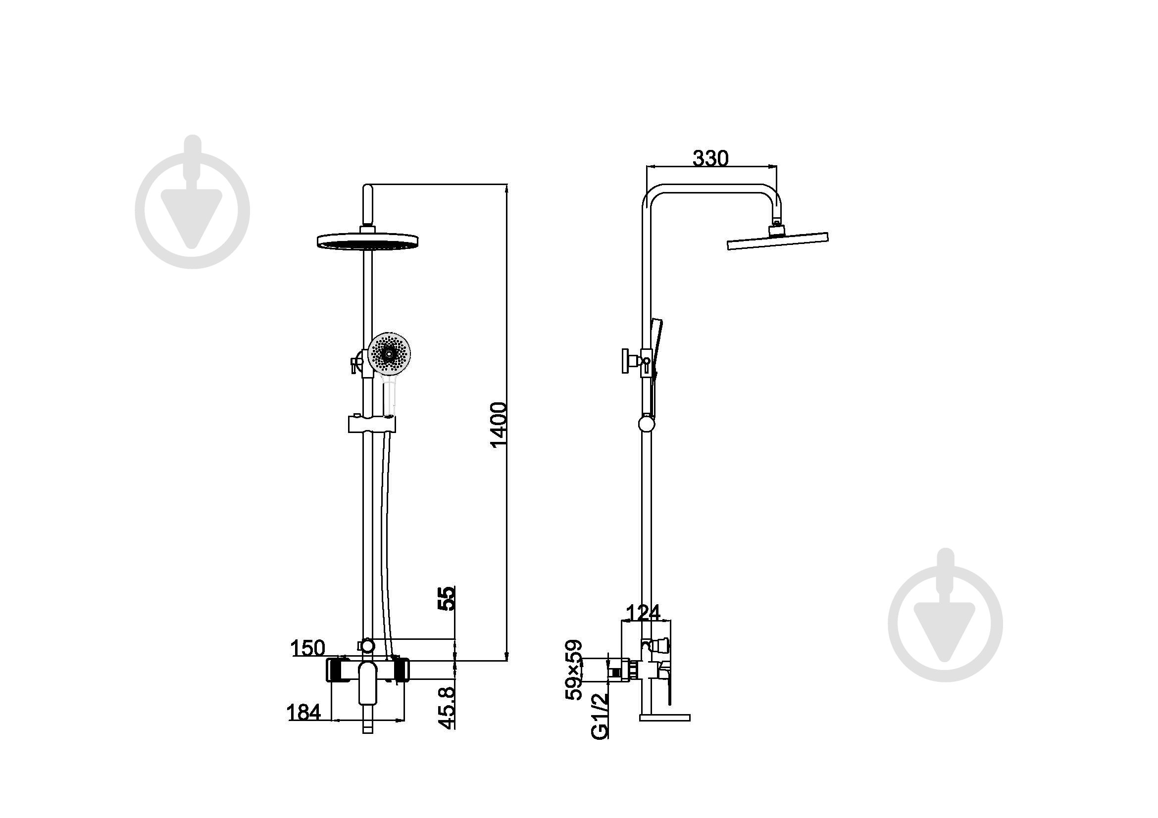Душова система Aqua Rodos Zafira Chrome - фото 2 Душова система Aqua Rodos Zafira Chrome - фото 2