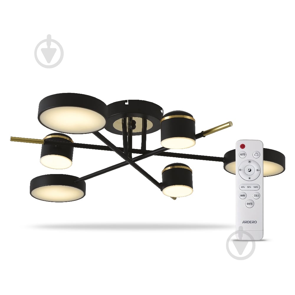 Люстра світлодіодна ARDERO Storia 6xLED-модуль чорний AL6122 - фото 1