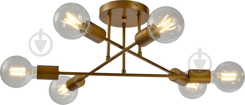 Светильник потолочный Accento lighting Miledi 6x60 Вт E27 античная латунь - фото 2 Светильник потолочный Accento lighting Miledi 6x60 Вт E27 античная латунь - фото 2