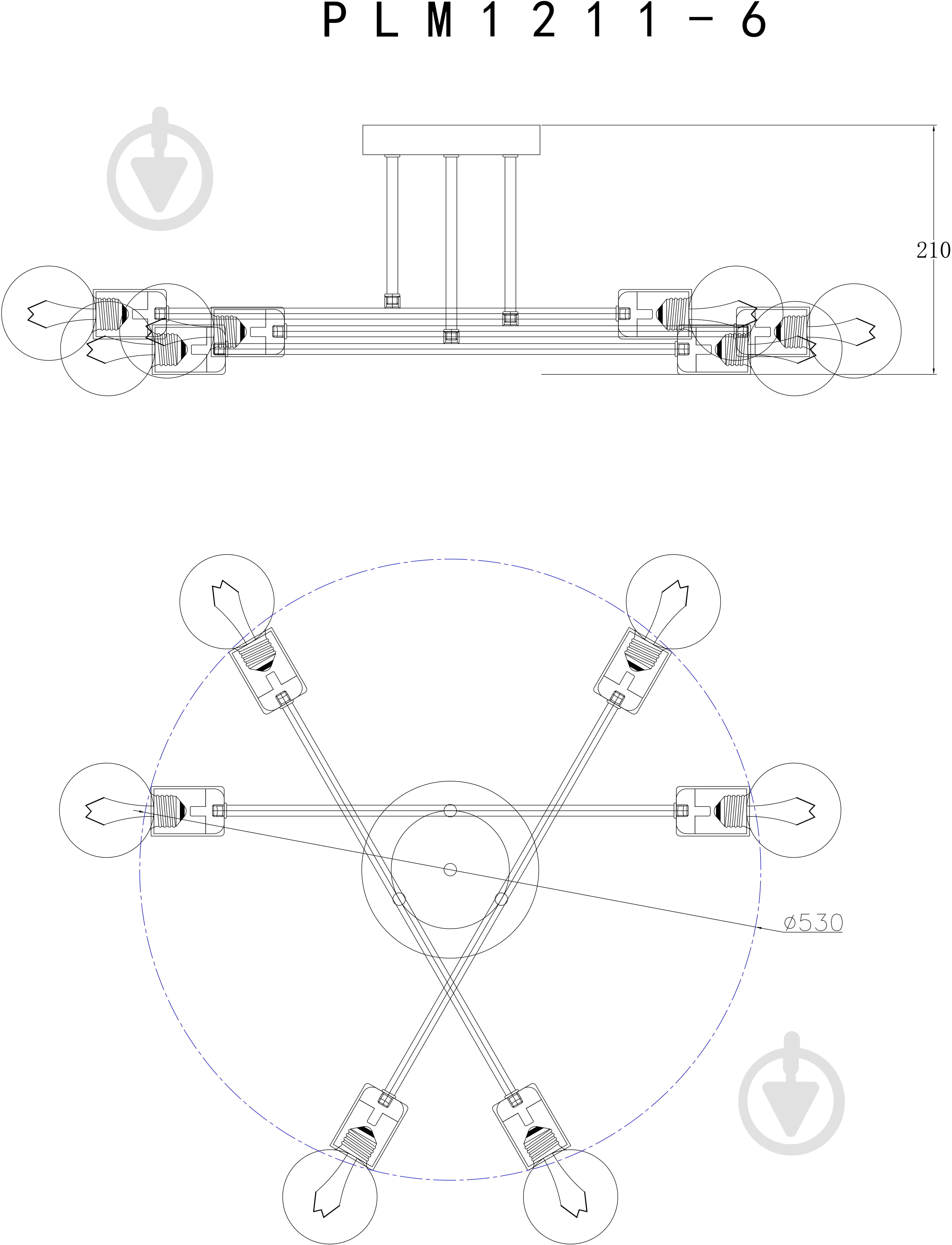 Светильник потолочный Accento lighting Miledi 6x60 Вт E27 античная латунь - фото 3 Светильник потолочный Accento lighting Miledi 6x60 Вт E27 античная латунь - фото 3