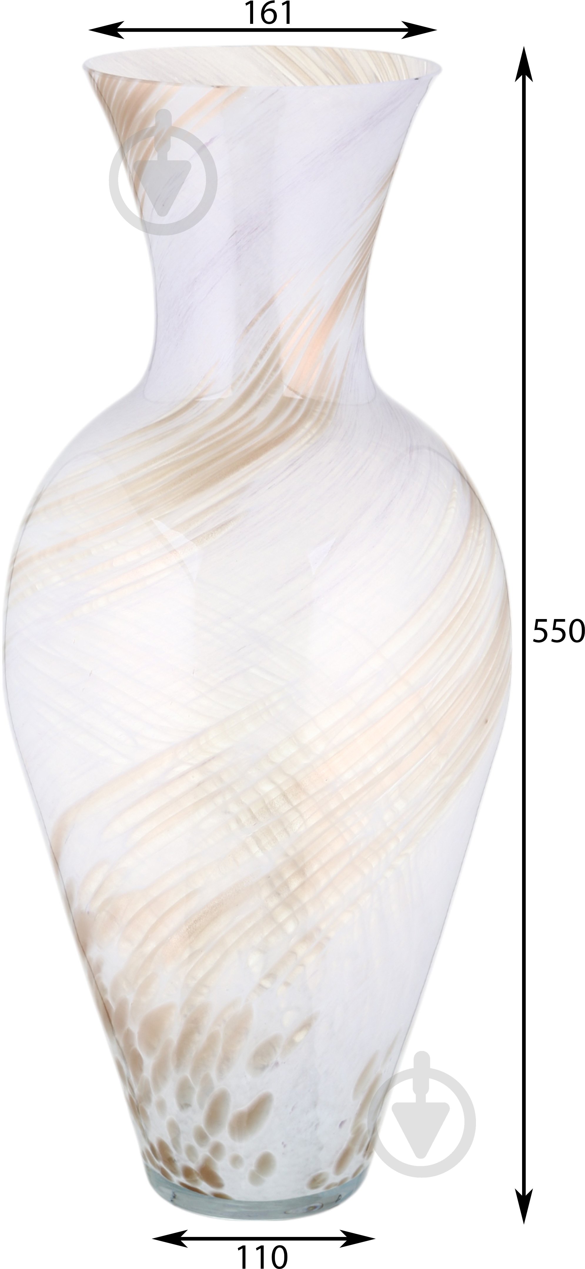 Ваза стеклянная Antonio Tammaro Twist D24 H55 55 см белая с лиловым VAS4490-1167 - фото 2 Ваза стеклянная Antonio Tammaro Twist D24 H55 55 см белая с лиловым VAS4490-1167 - фото 2