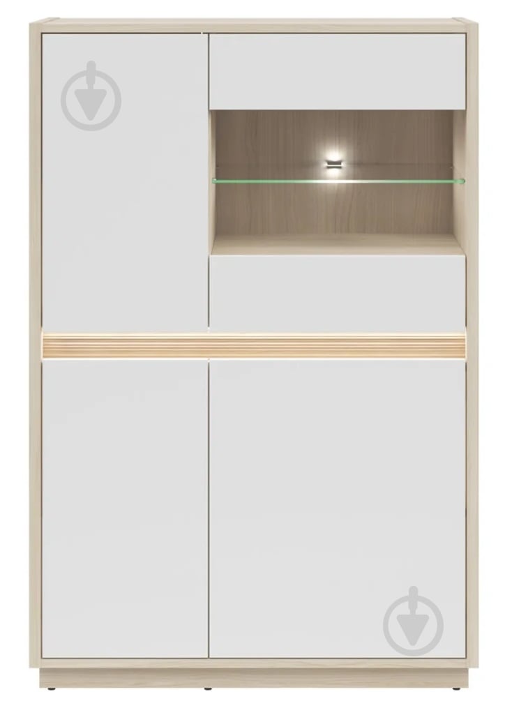 Вітрина BRW KIM 3д1W 950х1416х420 мм дуб ріва світлий / білий (S645-REG3D1W-DRJ/BI) - фото 2 Вітрина BRW KIM 3д1W 950х1416х420 мм дуб ріва світлий / білий (S645-REG3D1W-DRJ/BI) - фото 2