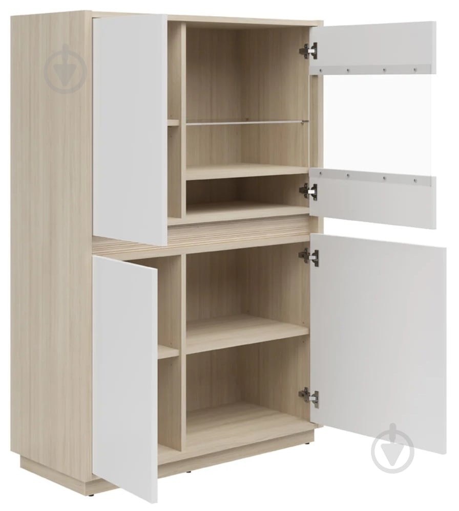 Вітрина BRW KIM 3д1W 950х1416х420 мм дуб ріва світлий / білий (S645-REG3D1W-DRJ/BI) - фото 6 Вітрина BRW KIM 3д1W 950х1416х420 мм дуб ріва світлий / білий (S645-REG3D1W-DRJ/BI) - фото 6