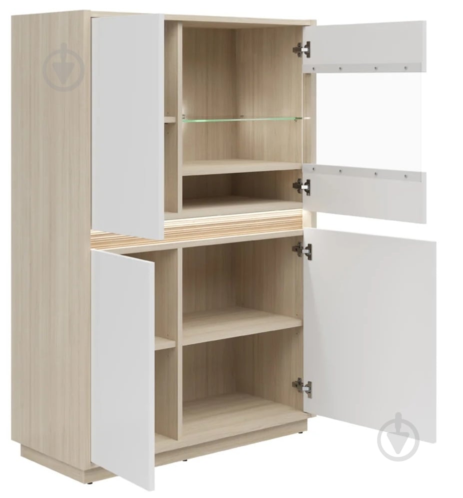 Вітрина BRW KIM 3д1W 950х1416х420 мм дуб ріва світлий / білий (S645-REG3D1W-DRJ/BI) - фото 5 Вітрина BRW KIM 3д1W 950х1416х420 мм дуб ріва світлий / білий (S645-REG3D1W-DRJ/BI) - фото 5