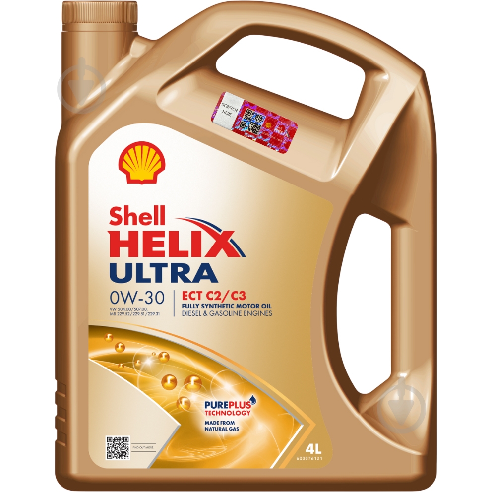 Моторна олива синтетична SHELL Helix Ultra ECT C2/С3 0W-30 4 л (ТОВ-У512749) - фото 1 Моторна олива синтетична SHELL Helix Ultra ECT C2/С3 0W-30 4 л (ТОВ-У512749) - фото 1