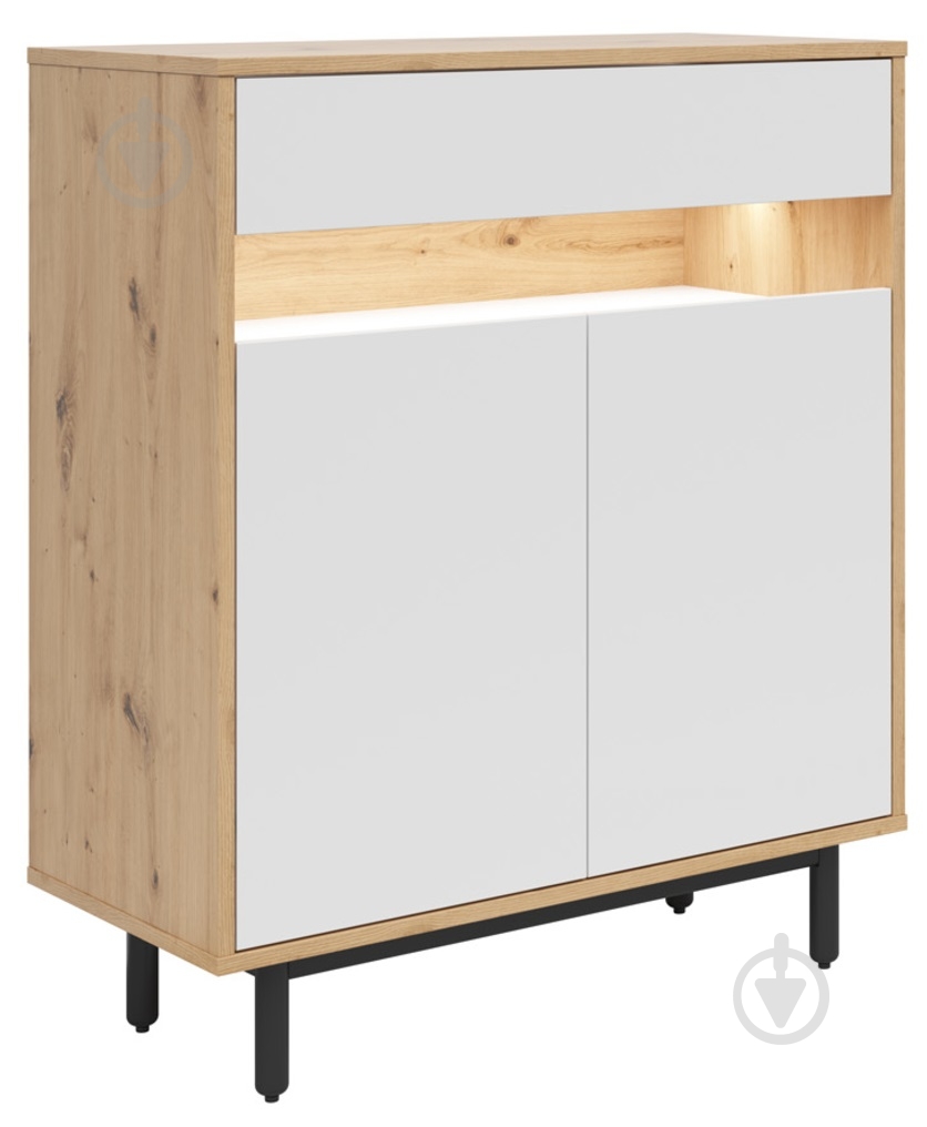 Комод BRW GAP 2д1ш 900x1080x450 мм білий/дуб артізан (S572-KOM2D1S-DASN/BI/RAL7021-FMIX70-KPL01) - фото 1 Комод BRW GAP 2д1ш 900x1080x450 мм білий/дуб артізан (S572-KOM2D1S-DASN/BI/RAL7021-FMIX70-KPL01) - фото 1
