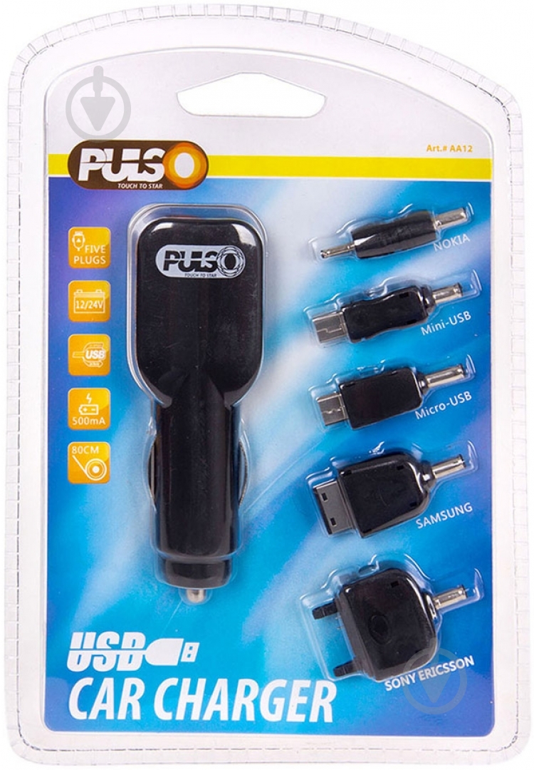 Автомобільний зарядний пристрій PULSO AA12 - фото 1 Автомобільний зарядний пристрій PULSO AA12 - фото 1