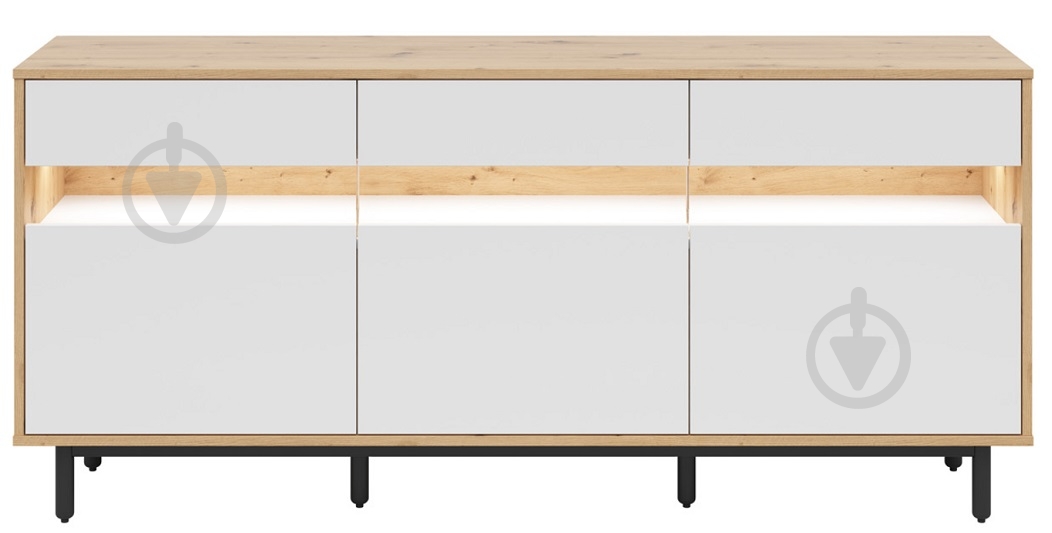 Комод BRW GAP 3д3ш 1900x850x450 мм білий/дуб артізан (S572-KOM3B3S-DASN/BI/RAL7021-FMIX70-KPL01) - фото 2 Комод BRW GAP 3д3ш 1900x850x450 мм білий/дуб артізан (S572-KOM3B3S-DASN/BI/RAL7021-FMIX70-KPL01) - фото 2