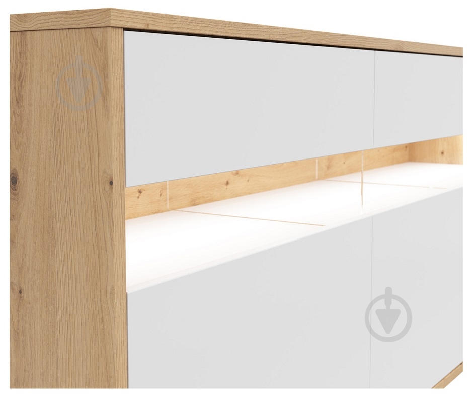 Комод BRW GAP 3д3ш 1900x850x450 мм білий/дуб артізан (S572-KOM3B3S-DASN/BI/RAL7021-FMIX70-KPL01) - фото 4 Комод BRW GAP 3д3ш 1900x850x450 мм білий/дуб артізан (S572-KOM3B3S-DASN/BI/RAL7021-FMIX70-KPL01) - фото 4