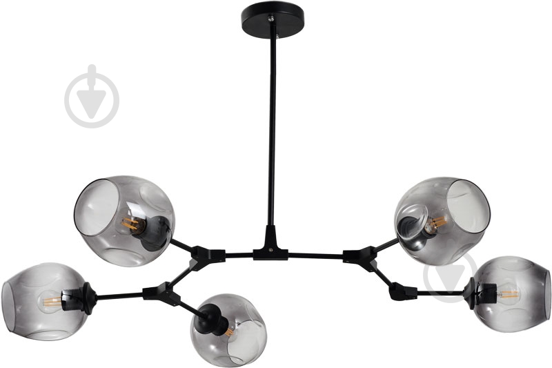 Світильник стельовий Accento lighting Molecule 5x60 Вт E27 чорний - фото 1 Світильник стельовий Accento lighting Molecule 5x60 Вт E27 чорний - фото 1