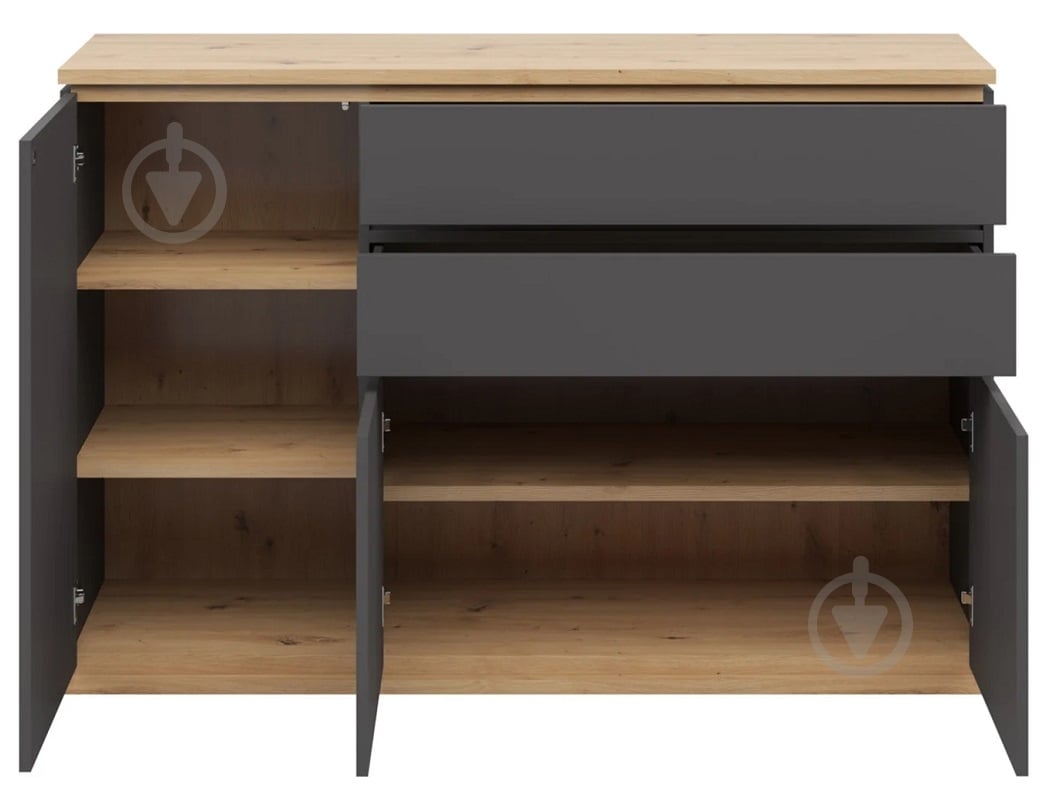 Комод BRW YAMAEL 3д2ш 1390x930x420 мм графіт/дуб артізан (S570-KOM3D2S-GF/DASN) - фото 4 Комод BRW YAMAEL 3д2ш 1390x930x420 мм графіт/дуб артізан (S570-KOM3D2S-GF/DASN) - фото 4