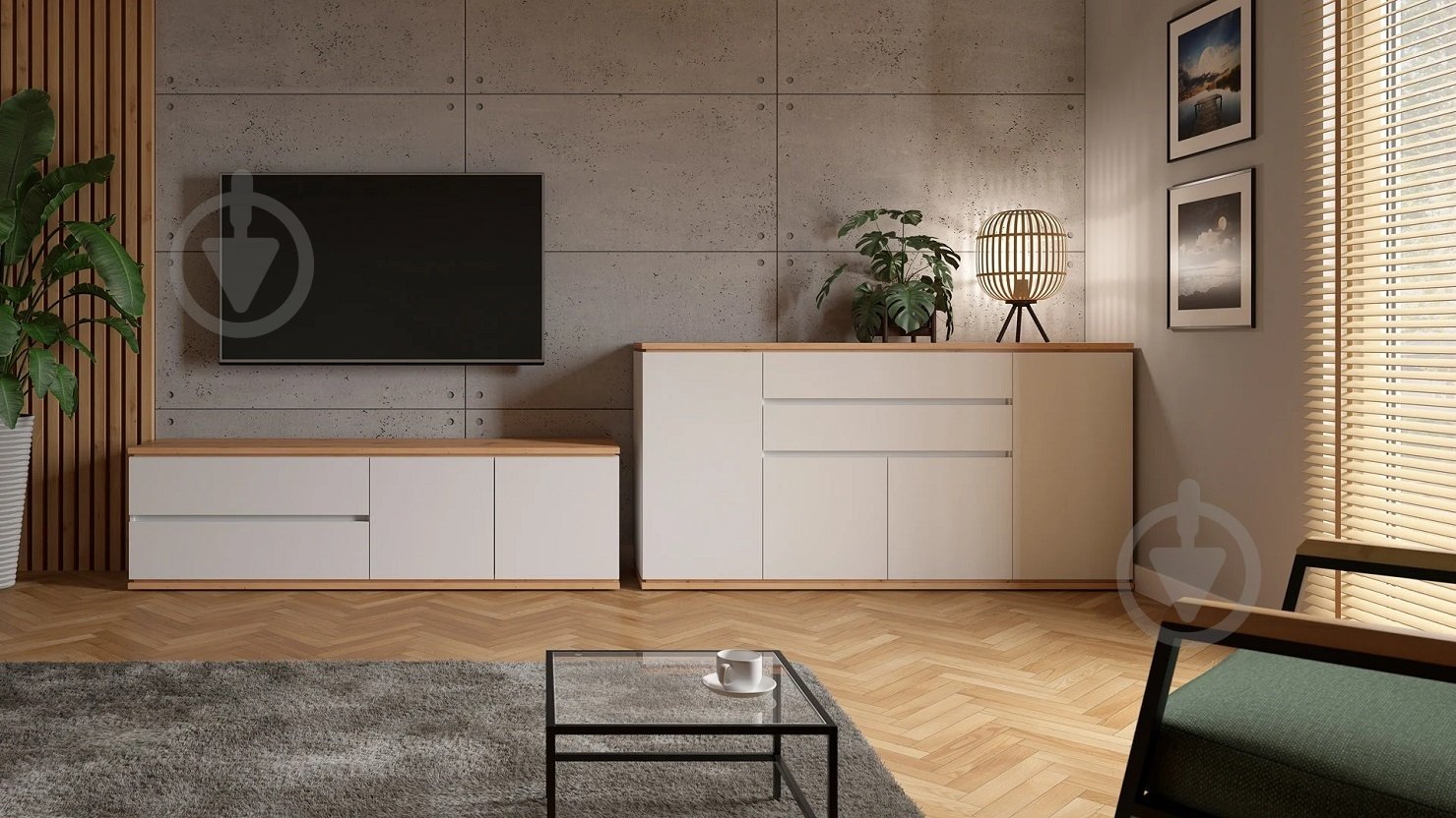 Комод BRW YAMAEL 4д2ш 1840x930x420 мм білий/дуб артізан (S570-KOM4D2S-BI/DASN) - фото 6 Комод BRW YAMAEL 4д2ш 1840x930x420 мм білий/дуб артізан (S570-KOM4D2S-BI/DASN) - фото 6