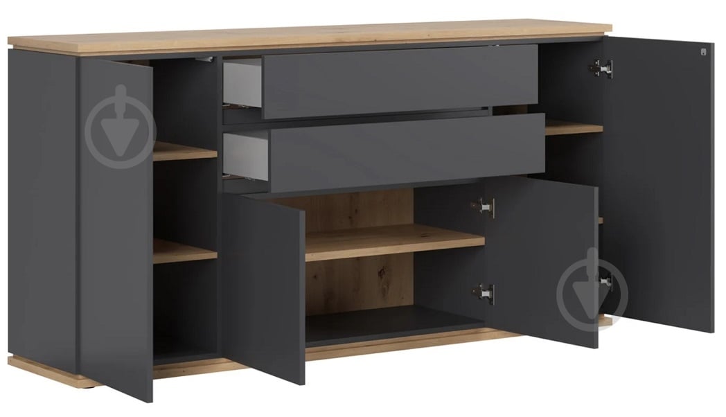 Комод BRW YAMAEL 4д2ш 1840x930x420 мм графіт/дуб артізан (S570-KOM4D2S-GF/DASN) - фото 5 Комод BRW YAMAEL 4д2ш 1840x930x420 мм графіт/дуб артізан (S570-KOM4D2S-GF/DASN) - фото 5