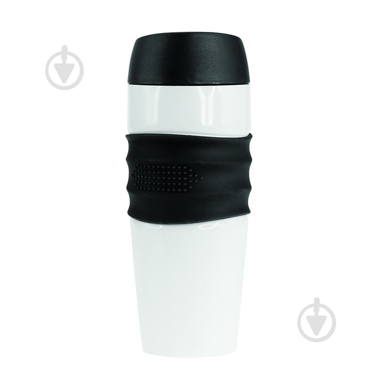 Термочашка Bergamo Mario 400 мл белый/черная - фото 4