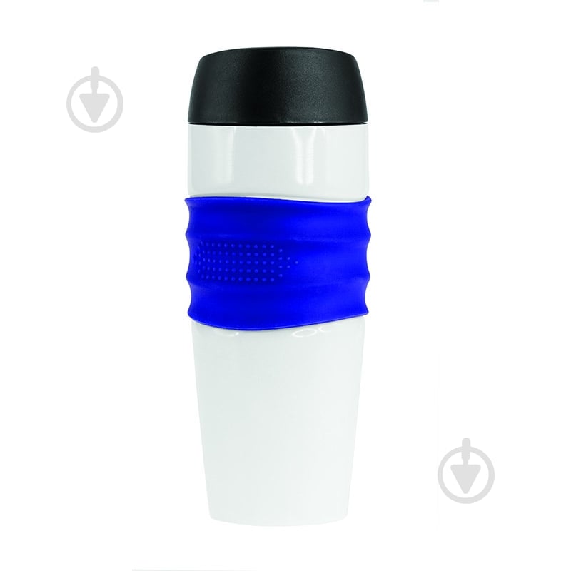 Термочашка Bergamo Mario 400 мл белый/синий - фото 4