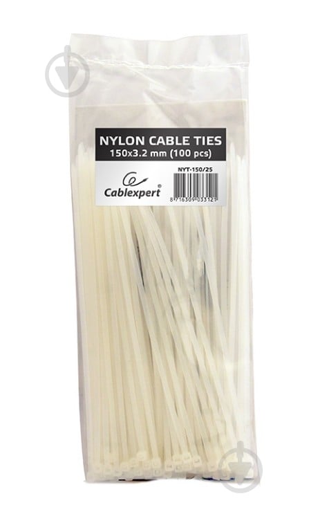 Стяжка кабельная Cablexpert NYT-150/25, 150 мм / 2.5 мм 100 шт. белый - фото 1 Стяжка кабельная Cablexpert NYT-150/25, 150 мм / 2.5 мм 100 шт. белый - фото 1